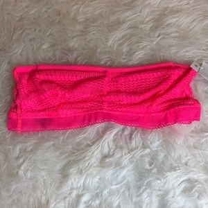 Hot pink bandeau bra top strapless Sz med